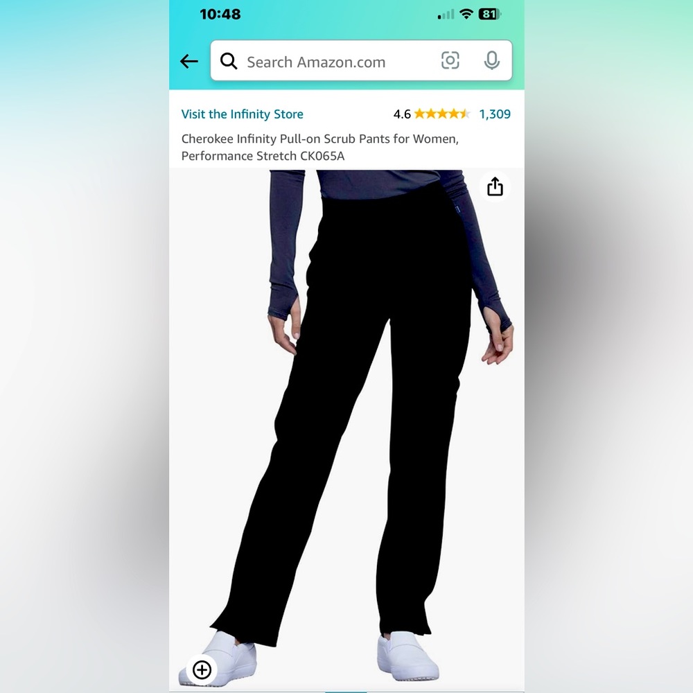 Cherokee Infiniti straight leg scrub pants with stretch. Worn less than 5 times.